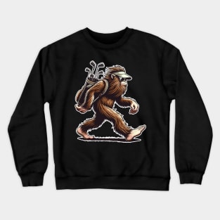 Funny Golf Novelty Sasquatch Bigfoot Golfing Crewneck Sweatshirt